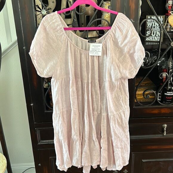 Pretty in pink linen dress - Picture 1 of 3